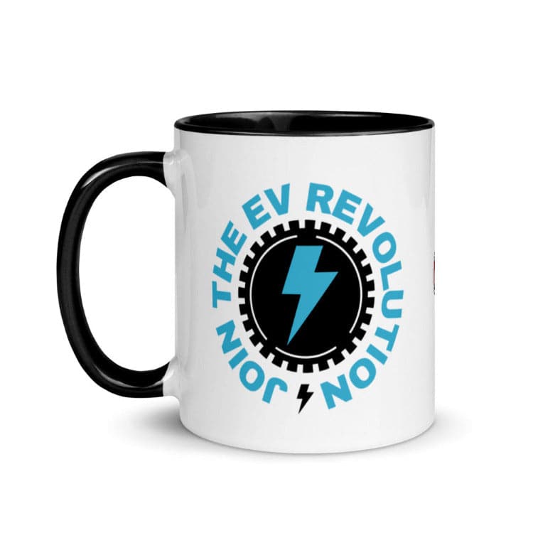 Join The EV Revolution Mug with Black Color Inside And On Handle- Electric Vehicle Mug - Electric Car Mug - by https://ascensionemporium.net